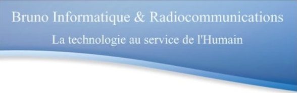 BIR informatique Bandeau intitulé "Bruno Informatique & Radiocommunications" avec un fond bleu.