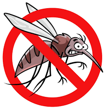stop moustique Un moustique cartoon avec un panneau interdisant sa présence.